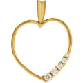 14K Yellow Gold 1/5 CTW Journey Diamond Heart Pendant